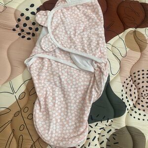 Pink and White Baby Swaddle Blanket
